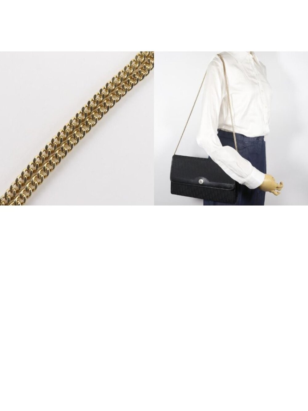 Dior Chain Shoulder Vintage Canvas Black Bag - Picture 10 of 10